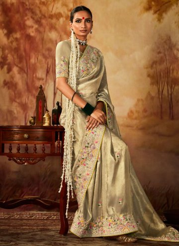 Remarkable Embroidered Kanjivaram Silk Green Designer Saree
