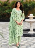 Remarkable Embroidered Linen Green Trendy Salwar Kameez - 2