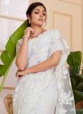 Remarkable Embroidered Net White Contemporary Saree - 2