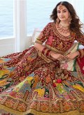 Remarkable Embroidered Velvet Maroon Designer Lehenga Choli - 1