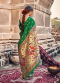 Remarkable Green Banarasi Woven Classic Designer Saree - 2