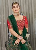 Remarkable Green Georgette Embroidered A Line Lehenga Choli - 2