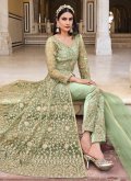 Remarkable Green Net Embroidered Salwar Suit - 1