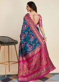 Remarkable Morpeach Kanjivaram Silk Woven Contemporary Saree for Ceremonial - 3