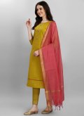 Remarkable Mustard Cotton Silk Embroidered Salwar Suit - 2