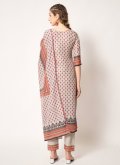 Remarkable Off White Muslin Embroidered Straight Salwar Suit - 2