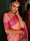 Remarkable Pink Kanjivaram Silk Border Trendy Saree - 1