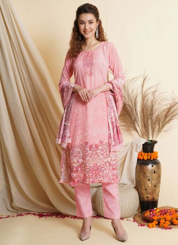 Remarkable Pink Tussar Silk Digital Print Salwar S