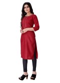 Remarkable Print Cotton  Red Casual Kurti - 1