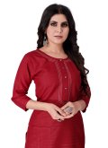 Remarkable Print Cotton  Red Casual Kurti - 2