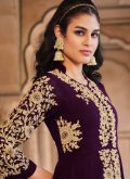 Remarkable Purple Georgette Embroidered Salwar Suit - 2