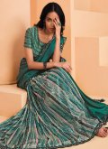 Remarkable Rama Crepe Silk Digital Print Trendy Saree - 3