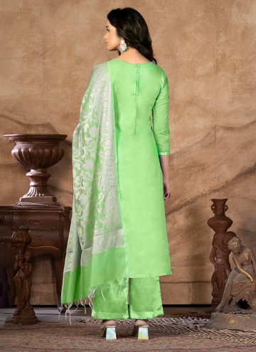 Remarkable Sea Green Banarasi Designer Palazzo Suit for Casual