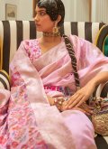 Rose Pink Art Silk Woven Classic Designer Saree for Ceremonial - 1