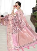 Rose Pink Banarasi Woven Trendy Saree - 1