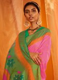Rose Pink Brasso Woven Contemporary Saree for Ceremonial - 1