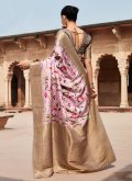 Rose Pink Classic Designer Saree in Handloom Silk with Woven - 2