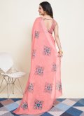 Rose Pink Cotton  Printed Trendy Saree - 2