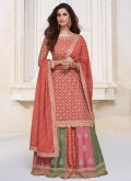Rose Pink Readymade Lehenga Choli in Chinon with Embroidered - 2