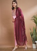 Rose Pink Silk Blend Embroidered Salwar Suit for Ceremonial - 3