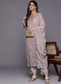 Rose Pink Silk Blend Embroidered Trendy Salwar Suit - 1