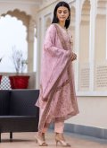 Rose Pink Silk Sequins Work Salwar Suit for Festival - 2