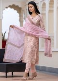 Rose Pink Silk Sequins Work Salwar Suit for Festival - 3