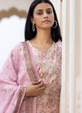 Rose Pink Silk Sequins Work Salwar Suit for Festival - 4