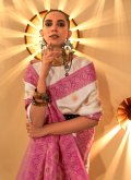 Rose Pink Silk Woven Designer Saree - 1