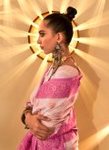 Rose Pink Silk Woven Designer Saree - 2
