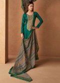 Satin Trendy Salwar Suit in Rama Enhanced with Embroidered - 2
