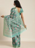 Sea Green and Green color Woven Silk Blend Classic Designer Saree - 2