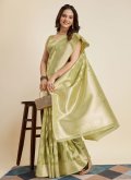 Sea Green Banarasi Woven Designer Saree - 3
