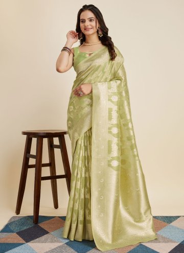 Sea Green Banarasi Woven Designer Saree
