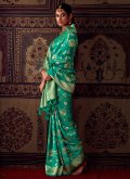 Sea Green Banarasi Woven Designer Saree for Ceremonial - 1