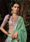 Sea Green Classic Designer Saree in Silk with Woven - 1