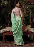 Sea Green Classic Designer Saree in Silk with Woven - 2