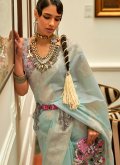Sea Green color Art Silk Classic Designer Saree with Woven - 1