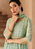 Sea Green color Chinon Salwar Suit with Embroidered - 2