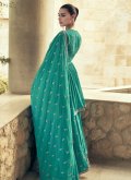 Sea Green color Georgette Readymade Lehenga Choli with Embroidered - 2