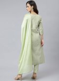 Sea Green color Poly Silk Salwar Suit with Embroidered - 3