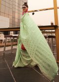 Sea Green Handloom Silk Woven Contemporary Saree for Festival - 1