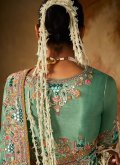 Sea Green Kanjivaram Silk Embroidered Classic Designer Saree for Ceremonial - 2