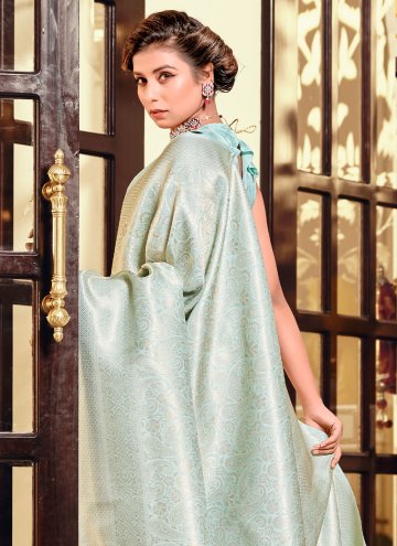 Sea Green Kanjivaram Silk Woven Classic Designer Saree