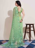 Sea Green Net Embroidered Contemporary Saree for Ceremonial - 2