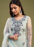 Sea Green Net Embroidered Salwar Suit - 2