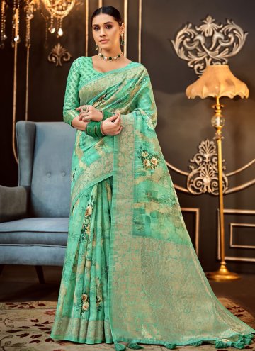 Sea Green Silk Woven Classic Designer Saree for Ceremonial