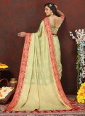 Sea Green Soft Cotton Designer Classic Designer Saree for Ceremonial - 2