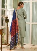 Sea Green Trendy Salwar Kameez in Blended Cotton with Print - 3