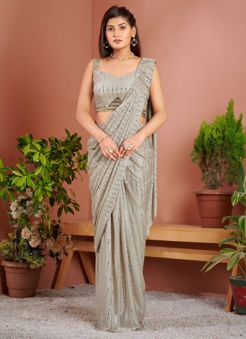 Sea Green Trendy Saree in Imported with Fancy work